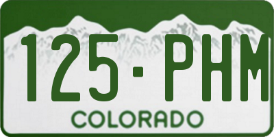 CO license plate 125PHM