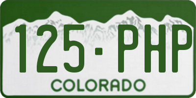 CO license plate 125PHP