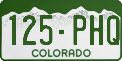 CO license plate 125PHQ