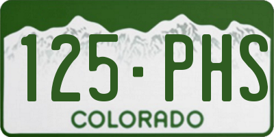 CO license plate 125PHS