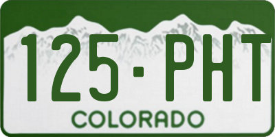 CO license plate 125PHT