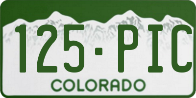 CO license plate 125PIC