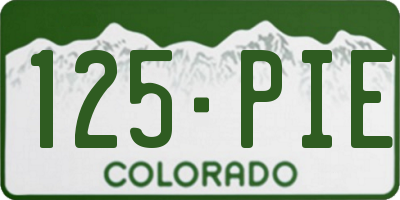 CO license plate 125PIE