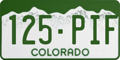 CO license plate 125PIF