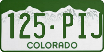 CO license plate 125PIJ