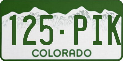 CO license plate 125PIK
