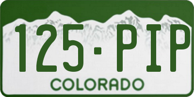 CO license plate 125PIP