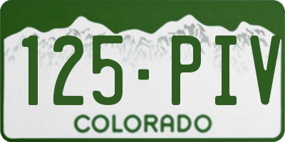 CO license plate 125PIV