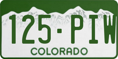 CO license plate 125PIW