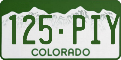 CO license plate 125PIY