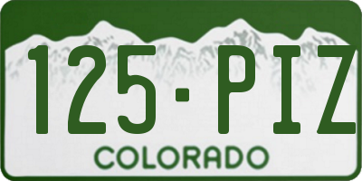 CO license plate 125PIZ