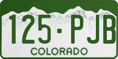 CO license plate 125PJB