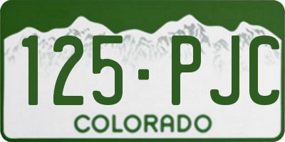 CO license plate 125PJC