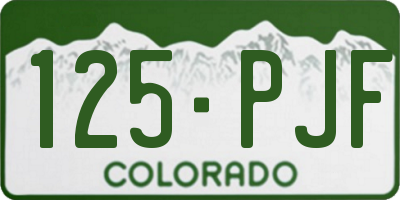 CO license plate 125PJF