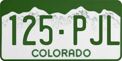 CO license plate 125PJL