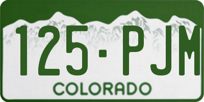 CO license plate 125PJM