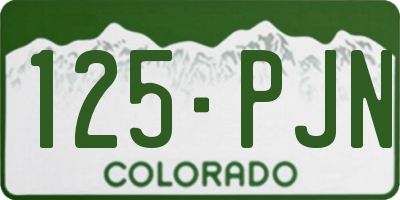 CO license plate 125PJN