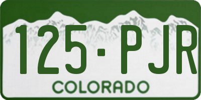 CO license plate 125PJR