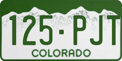 CO license plate 125PJT