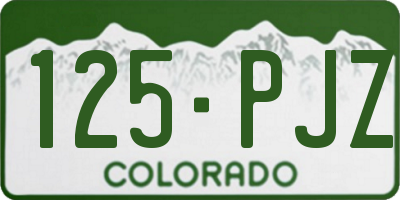 CO license plate 125PJZ