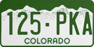 CO license plate 125PKA