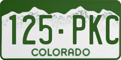 CO license plate 125PKC