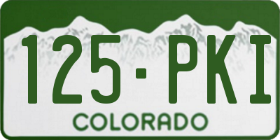 CO license plate 125PKI