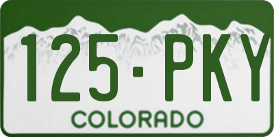 CO license plate 125PKY
