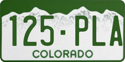 CO license plate 125PLA
