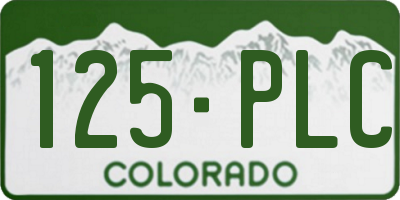 CO license plate 125PLC