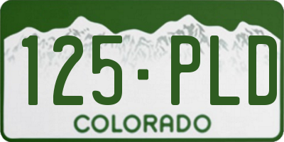 CO license plate 125PLD