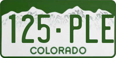 CO license plate 125PLE