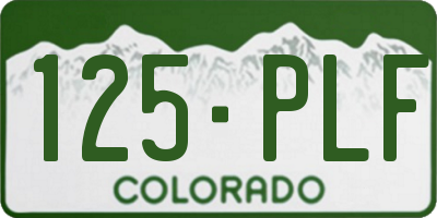CO license plate 125PLF