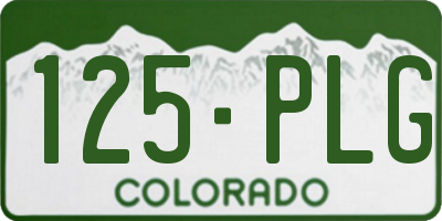 CO license plate 125PLG