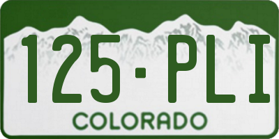 CO license plate 125PLI
