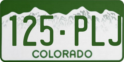 CO license plate 125PLJ