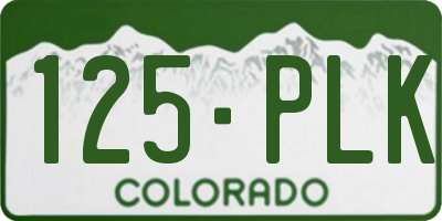 CO license plate 125PLK