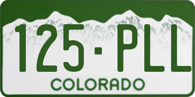 CO license plate 125PLL