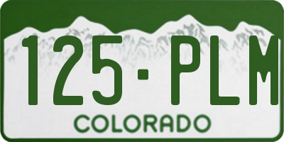 CO license plate 125PLM