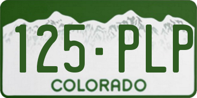 CO license plate 125PLP