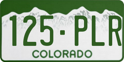CO license plate 125PLR