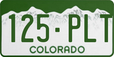 CO license plate 125PLT