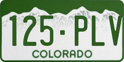 CO license plate 125PLV