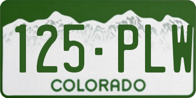 CO license plate 125PLW