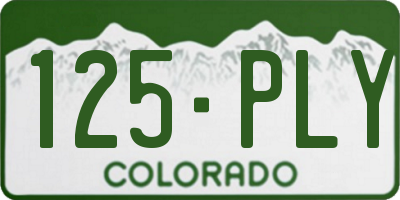 CO license plate 125PLY