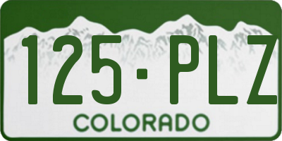 CO license plate 125PLZ