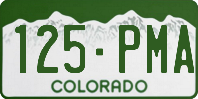 CO license plate 125PMA