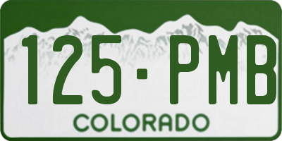 CO license plate 125PMB
