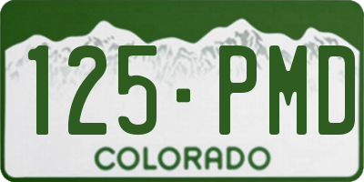 CO license plate 125PMD