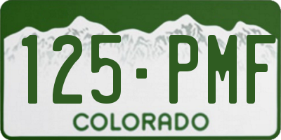 CO license plate 125PMF
